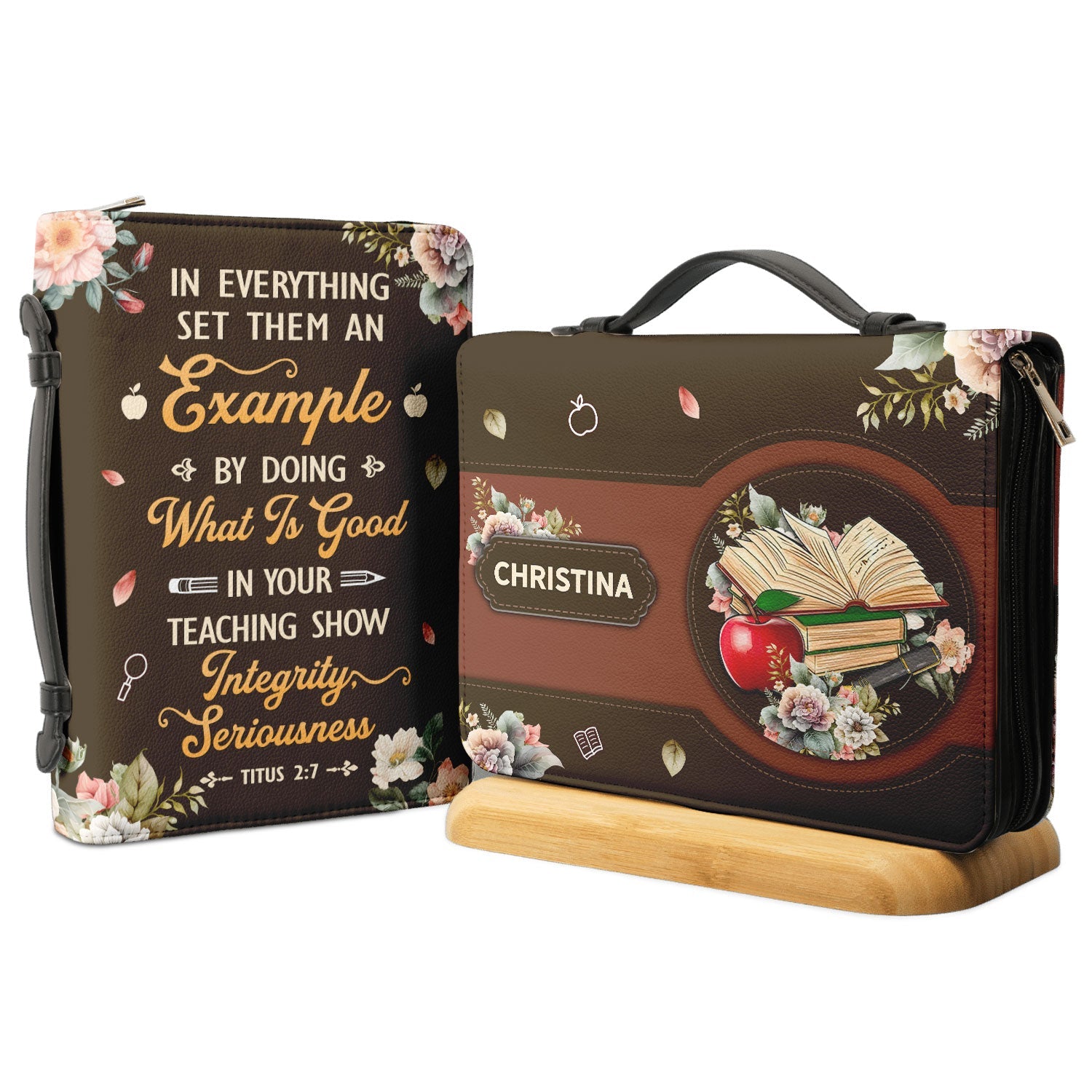 In Your Teaching Show Integrity Seriousness Titus 27 Personalized Bible Case - Jesus Bible Cover