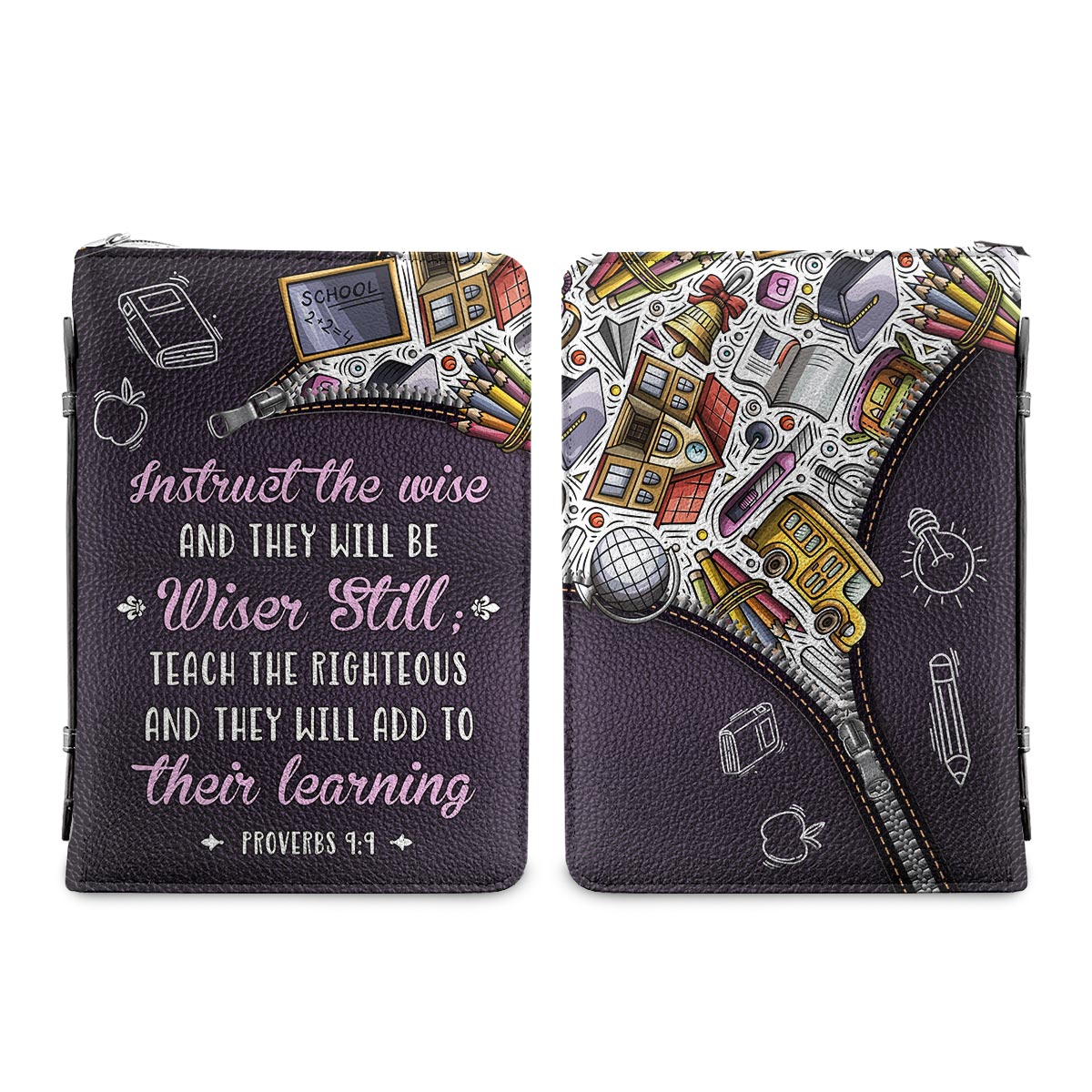 Instruct The Wise And They Will Be Wiser Still Proverbs 99 Personalized Bible Case - Jesus Bible Cover