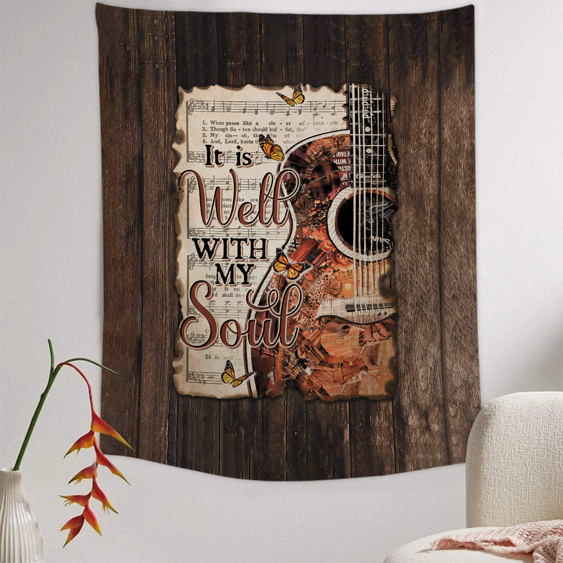 It Is Well With My Soul Tapestry - Christian Tapestry - Bible Verse Tapestry