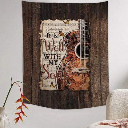 It Is Well With My Soul Tapestry - Christian Tapestry - Bible Verse Tapestry