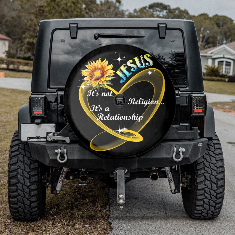 It's Not A Religion It's A Relationship Spare Tire Cover - Religious Christian Spare Tire Cover