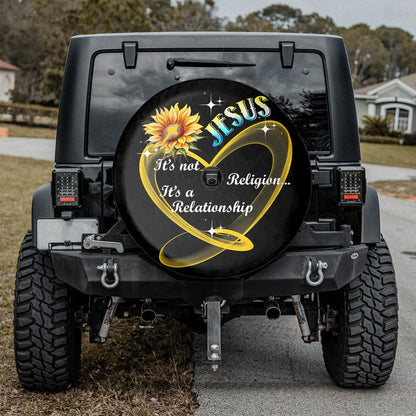 It's Not A Religion It's A Relationship Spare Tire Cover - Religious Christian Spare Tire Cover