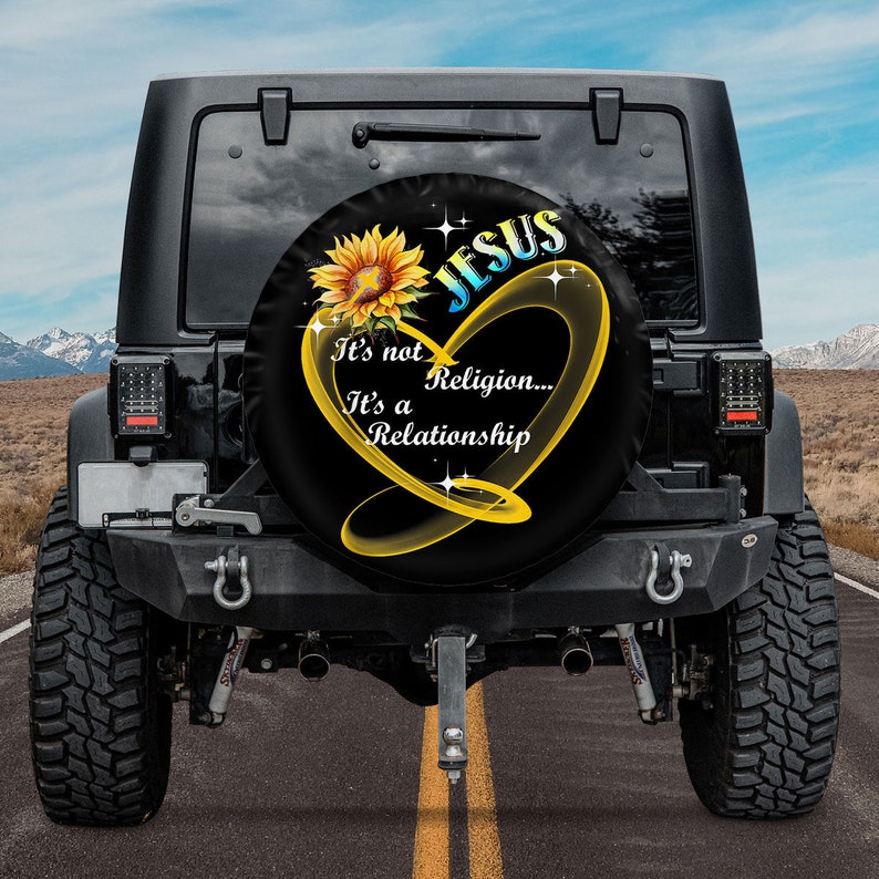 It's Not A Religion It's A Relationship Spare Tire Cover - Religious Christian Spare Tire Cover