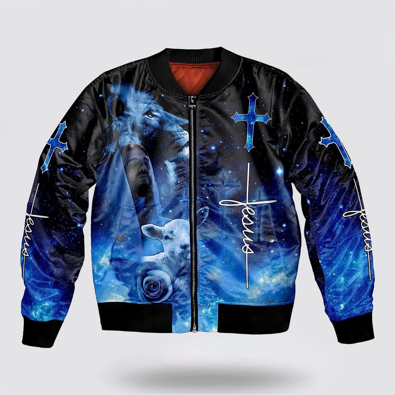 Jesus Christ Lion And Lamb Bomber Jacket - Jesus Shirt for Men Women