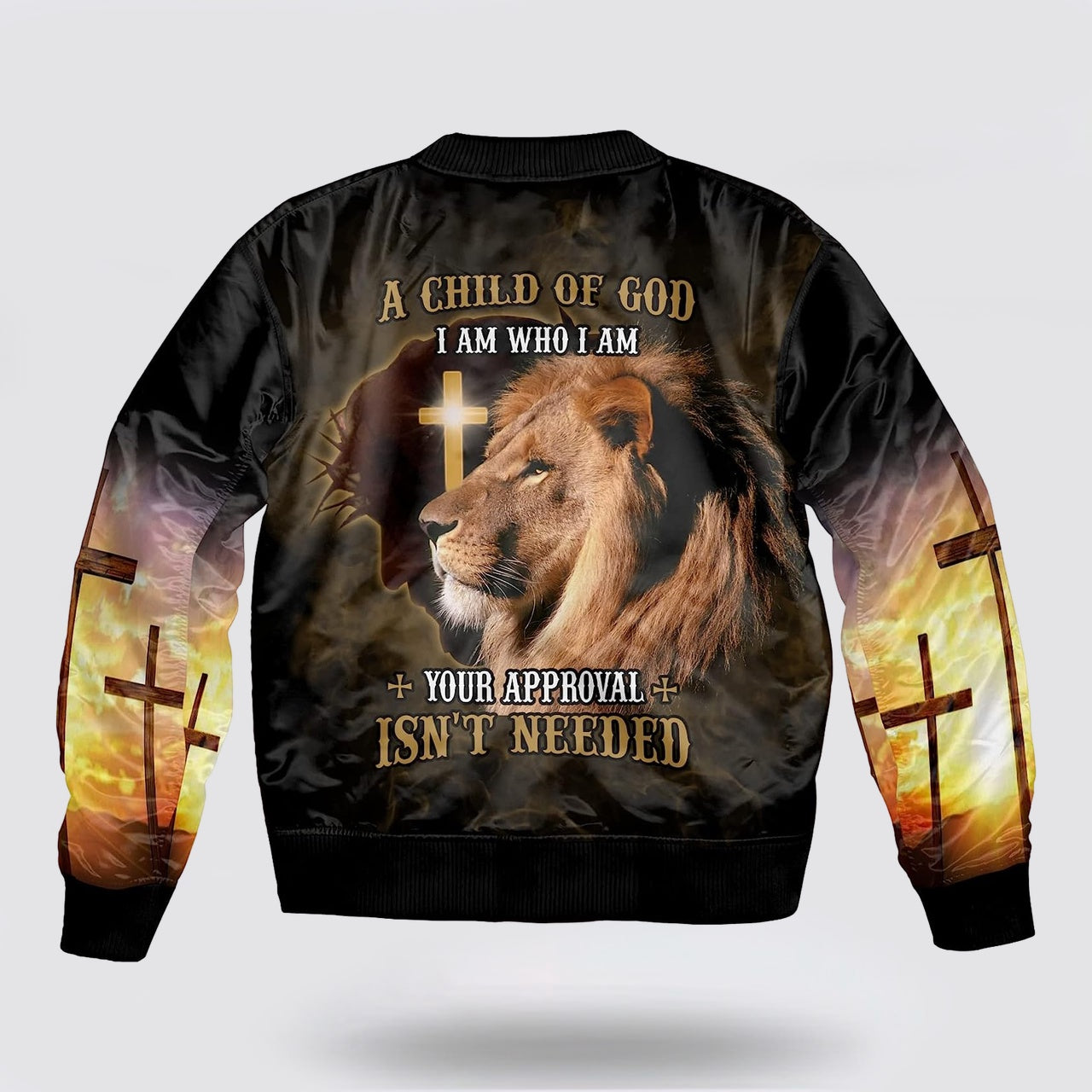 Jesus Christ Lion Cross A Child Of God Bomber Jacket - Jesus Shirt for Men Women