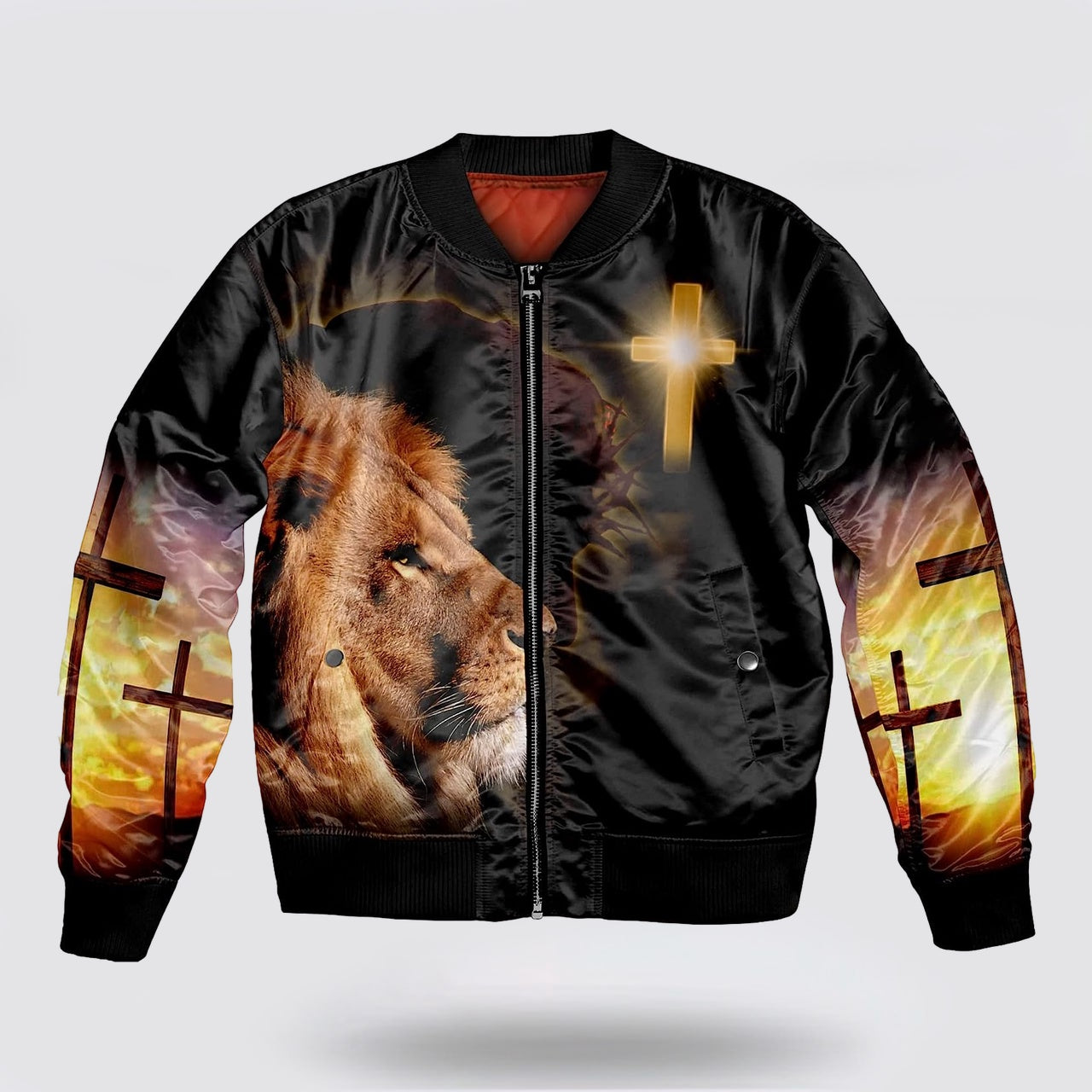Jesus Christ Lion Cross A Child Of God Bomber Jacket - Jesus Shirt for Men Women