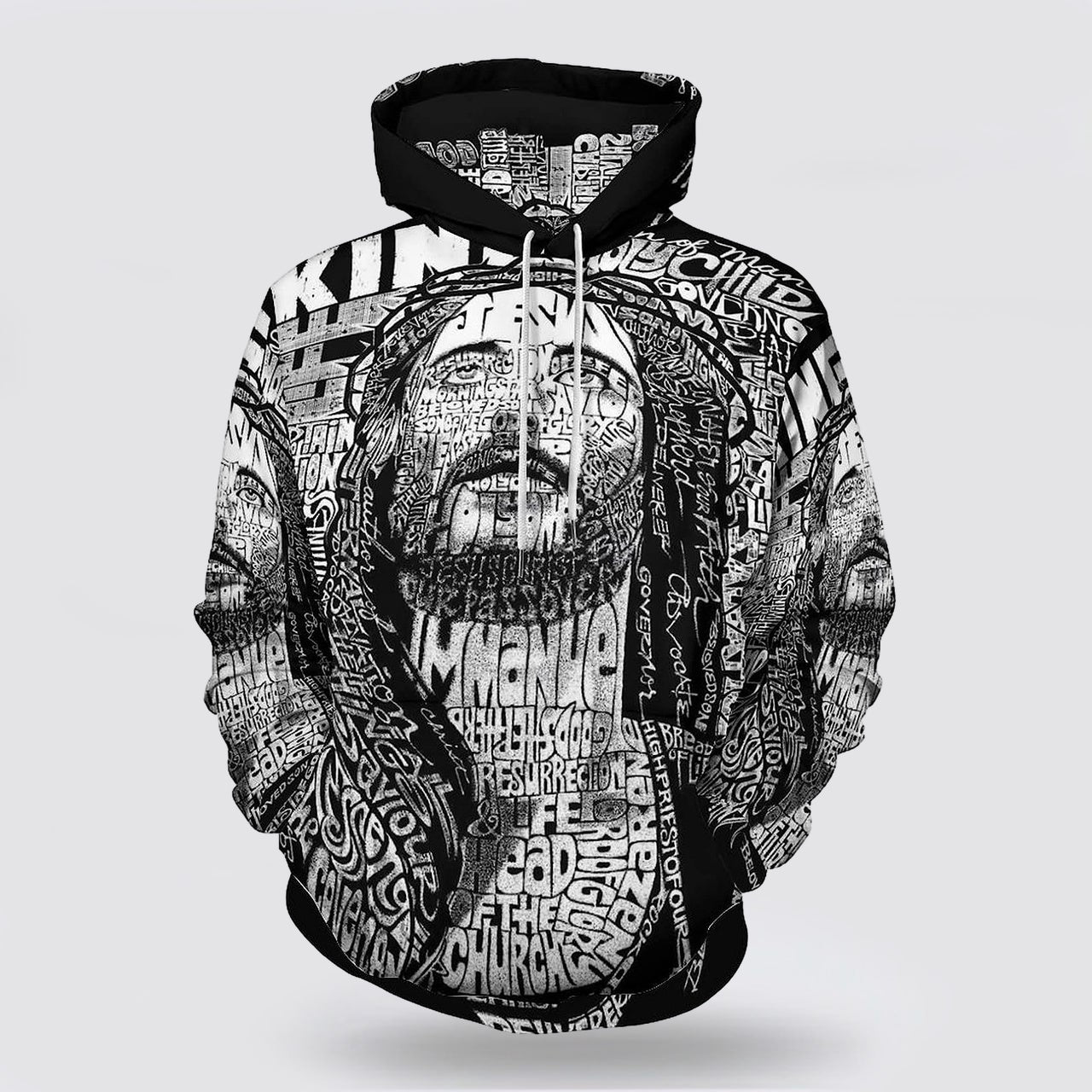 Jesus Christ And Lion Half Face 3d Hoodies For Women Men - Christian Apparel Hoodies