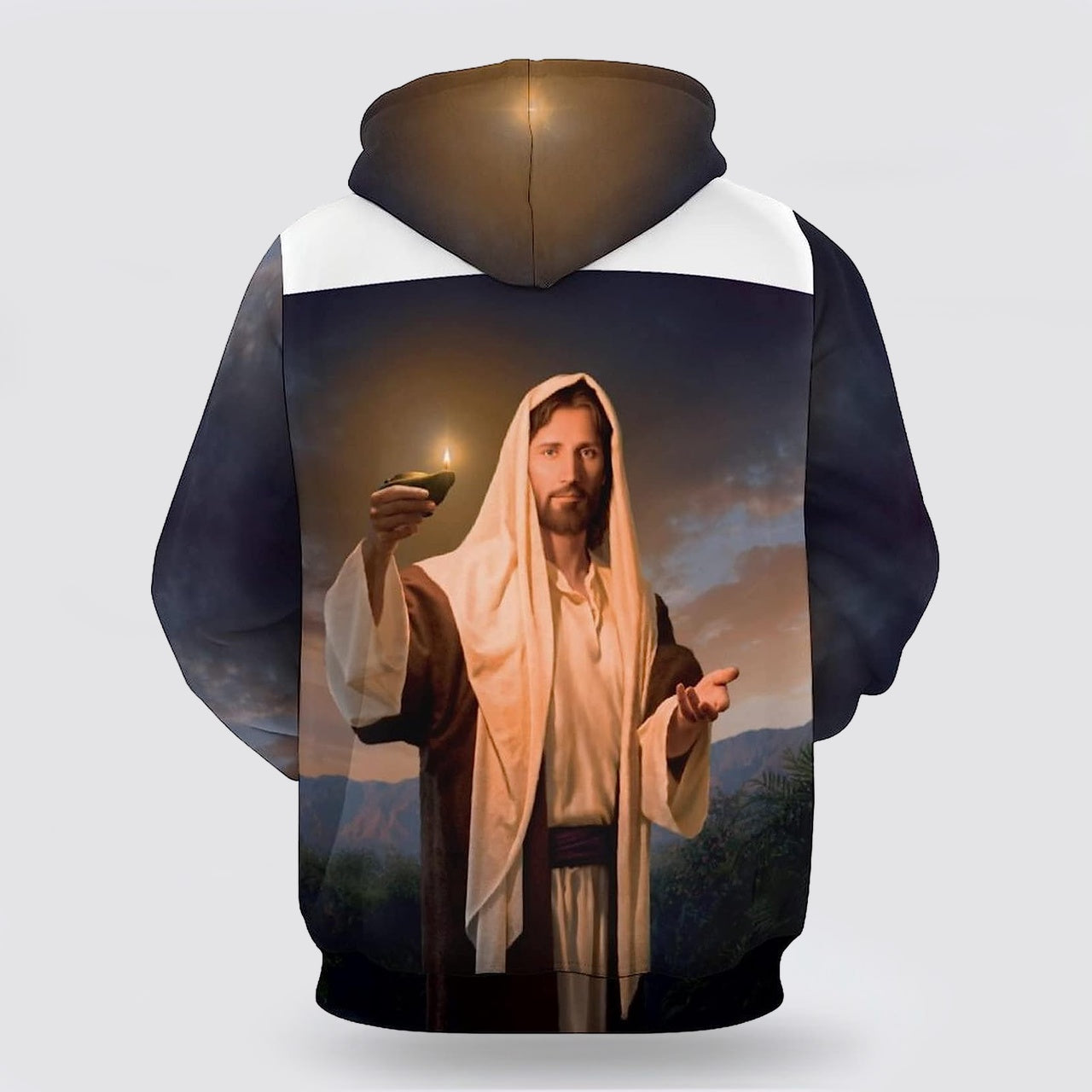 Jesus Holding Candle 3d Hoodies For Women Men - Christian Apparel Hoodies