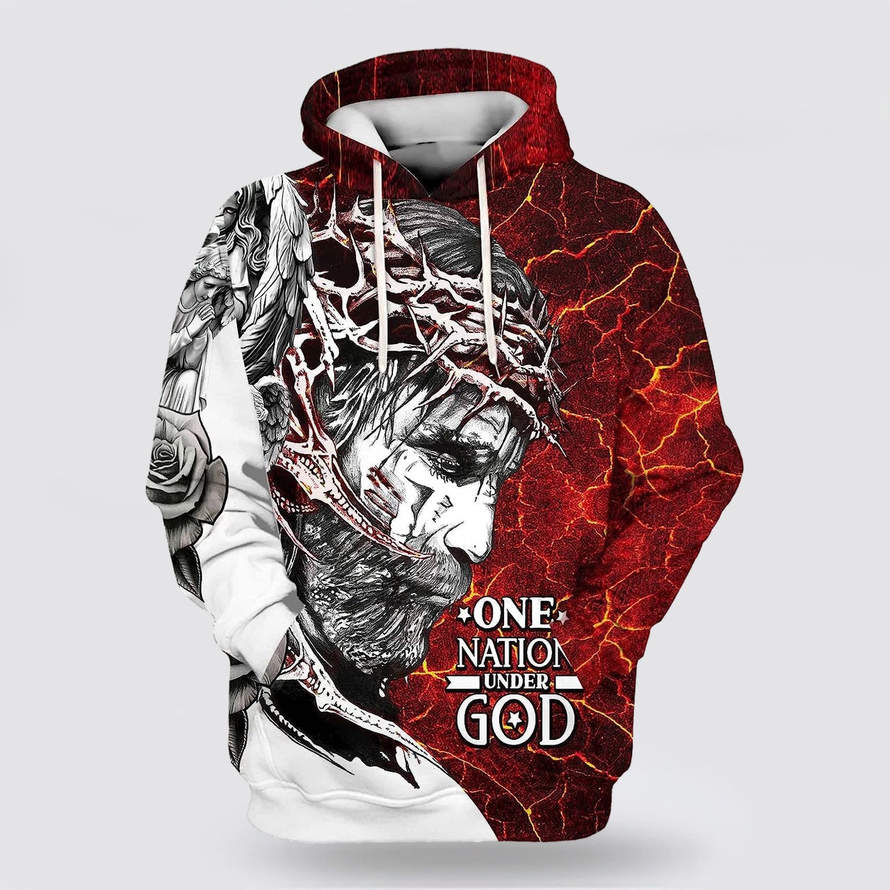 Jesus One Nation Under God 3d Hoodies For Women Men - Christian Apparel Hoodies