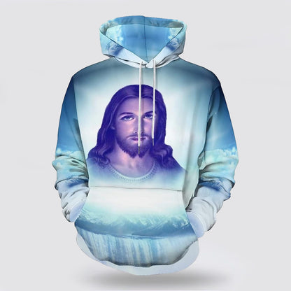 Jesus Portrait 3d Hoodies For Women Men - Christian Apparel Hoodies