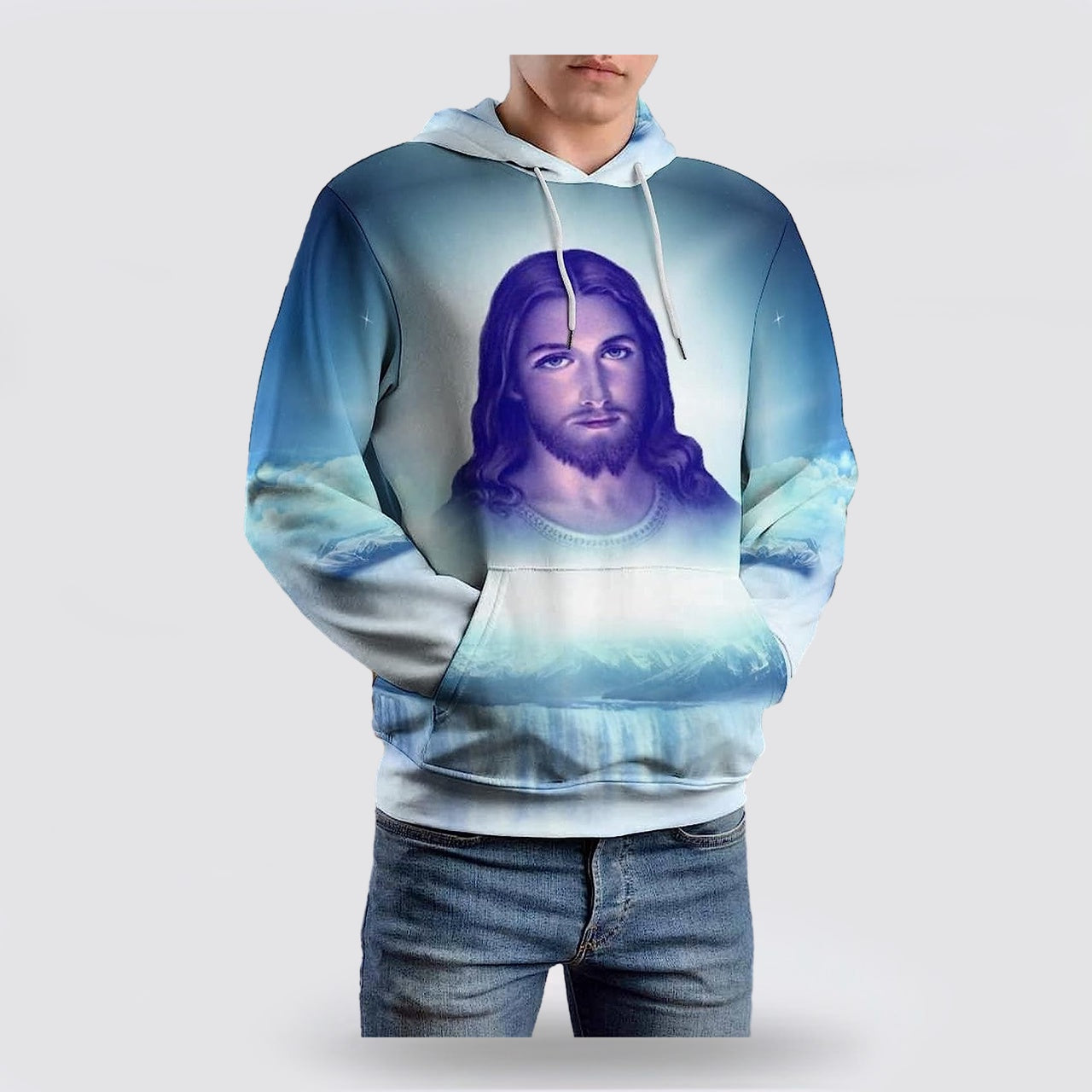 Jesus Portrait 3d Hoodies For Women Men - Christian Apparel Hoodies