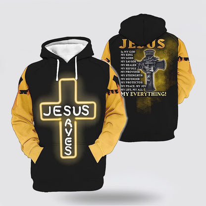 Jesus Save Jesus Is My God My King 3d Hoodies For Women Men - Christian Apparel Hoodies