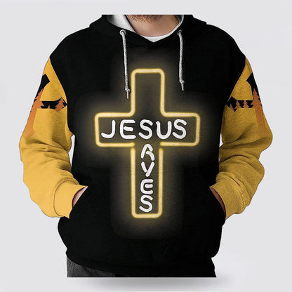 Jesus Save Jesus Is My God My King 3d Hoodies For Women Men - Christian Apparel Hoodies