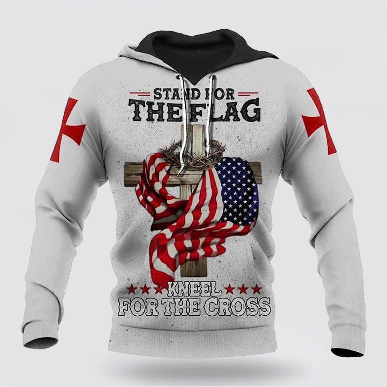 Jesus Stand For The Flag Kneel For The Cross 3d Hoodies For Women Men - Christian Apparel Hoodies