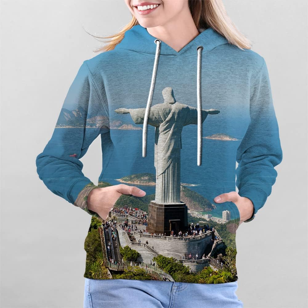 Jesus Statue 3d Hoodies For Women Men - Christian Apparel Hoodies