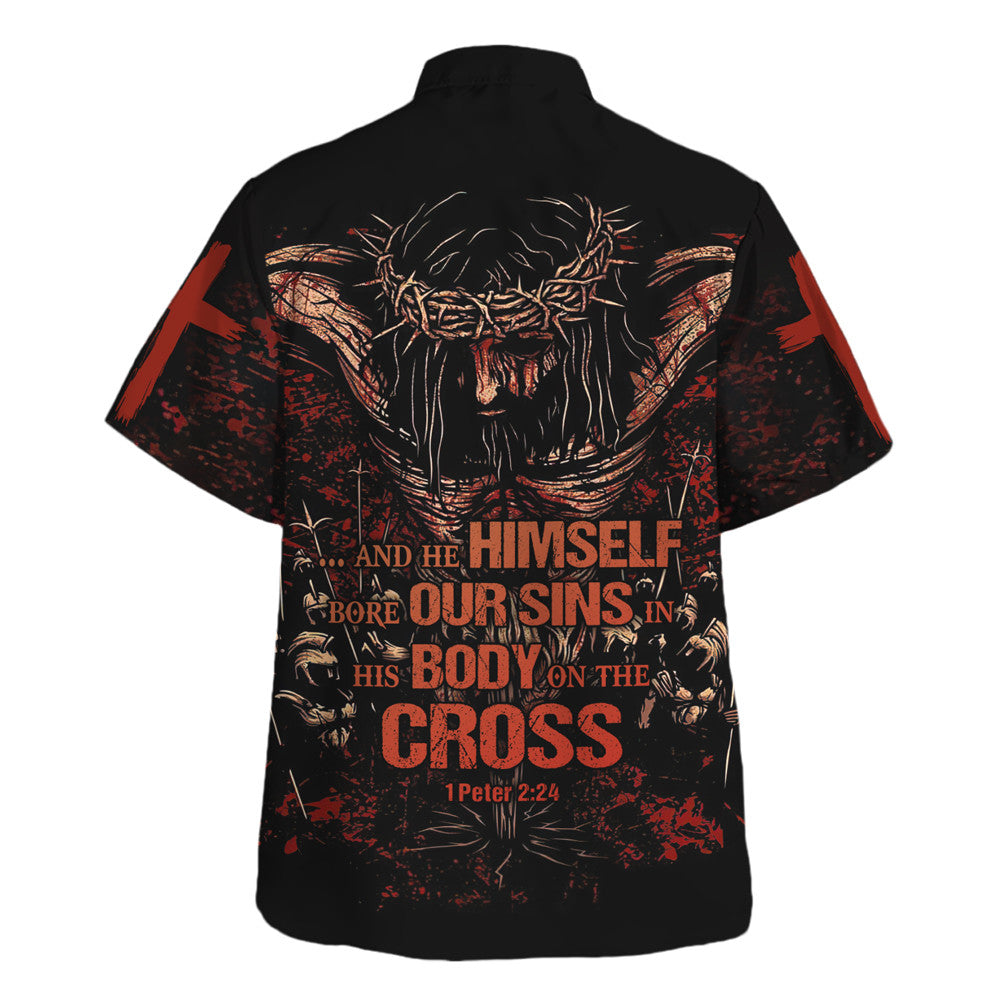 Jesus And He Himself Bore Our Sins In His Body On The Cross Hawaiian Shirt For Men and Women - Faith inspired Hawaiian shirt