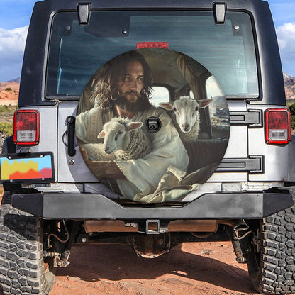 Jesus And Lamb Of God Spare Tire Cover - Christian Tire Cover