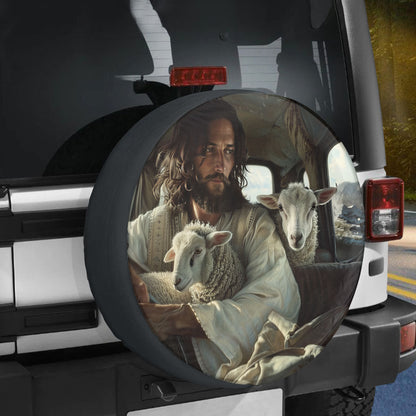 Jesus And Lamb Of God Spare Tire Cover - Christian Tire Cover