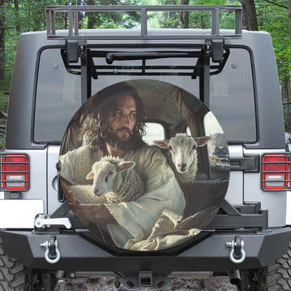 Jesus And Lamb Of God Spare Tire Cover - Christian Tire Cover
