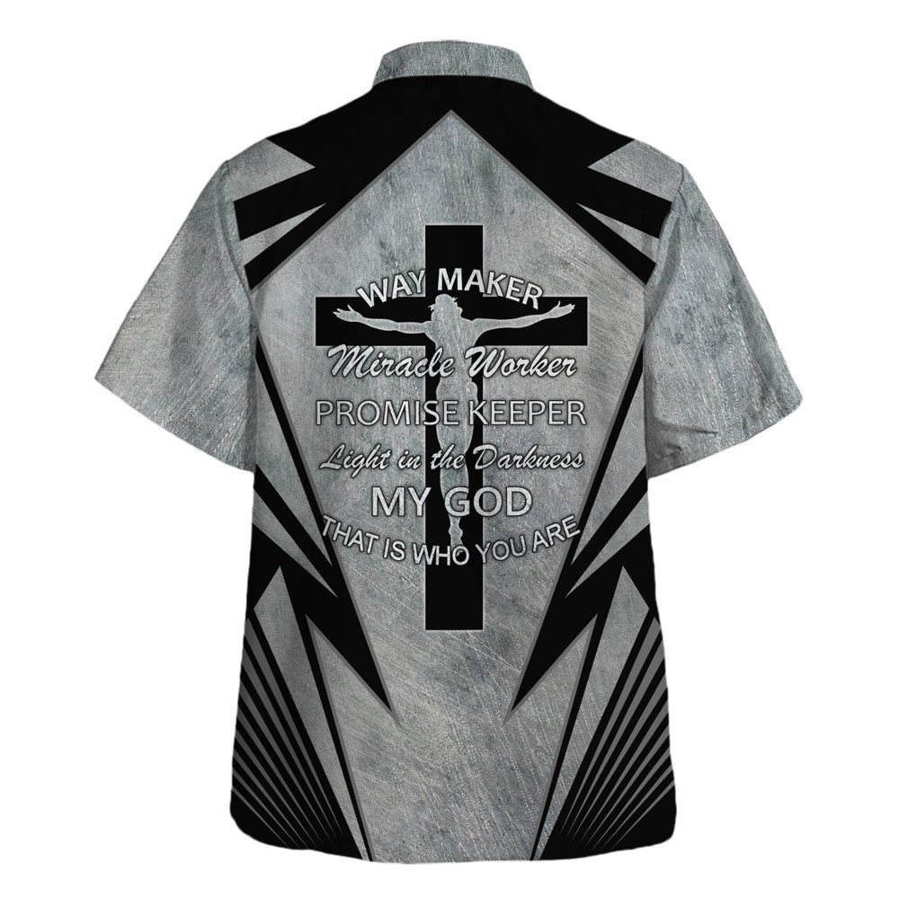 Jesus And Lion Way Maker Miracle Worker Promise Keeper Hawaiian Shirt For Men and Women - Faith inspired Hawaiian shirt