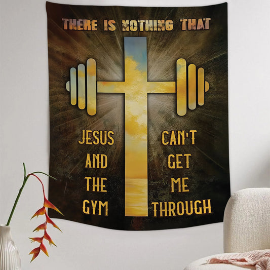 Jesus And The Gym Tapestry - Bible Verse Tapestry