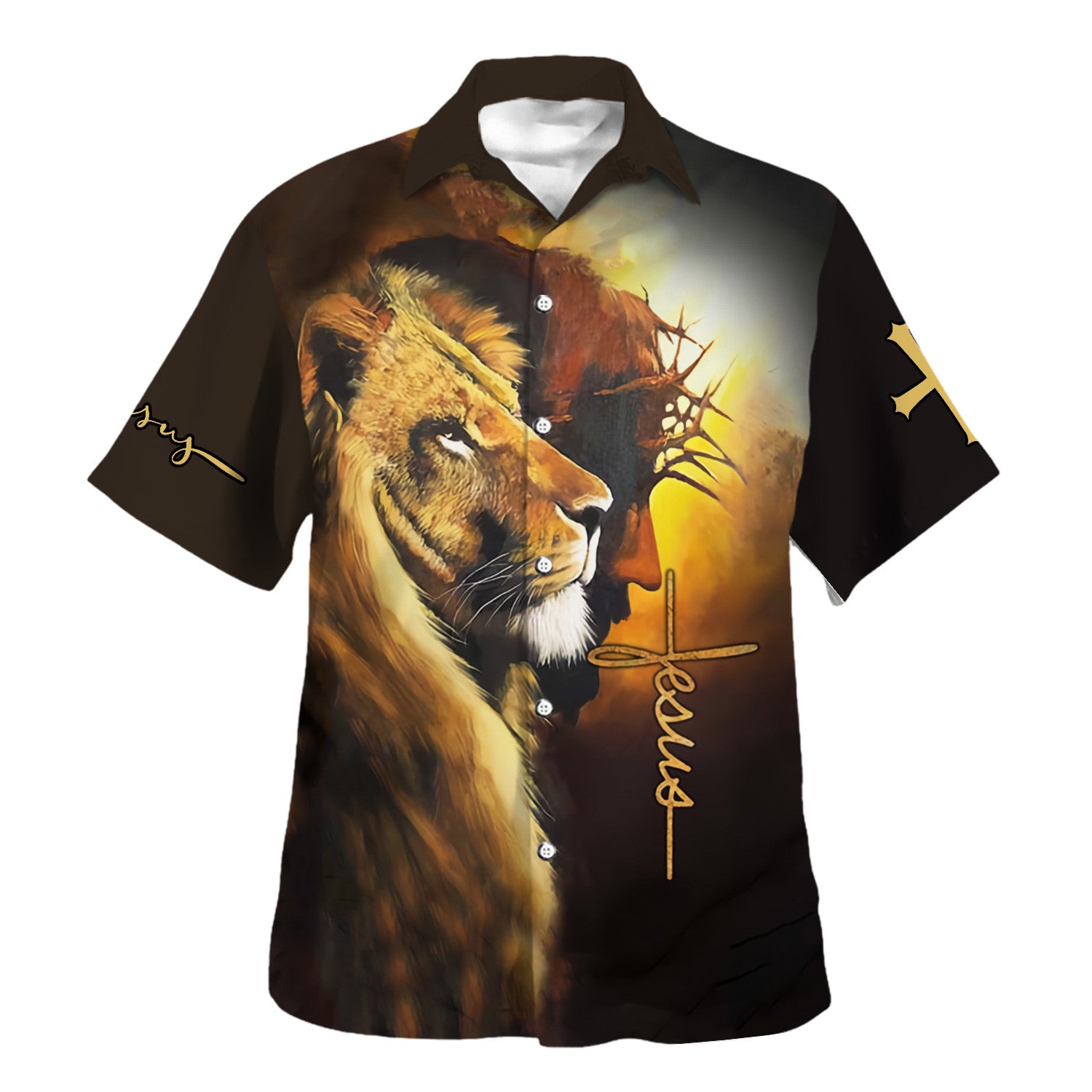Jesus Christ And Lion Of Judah Hawaiian Shirt For Men and Women - Faith inspired Hawaiian shirt