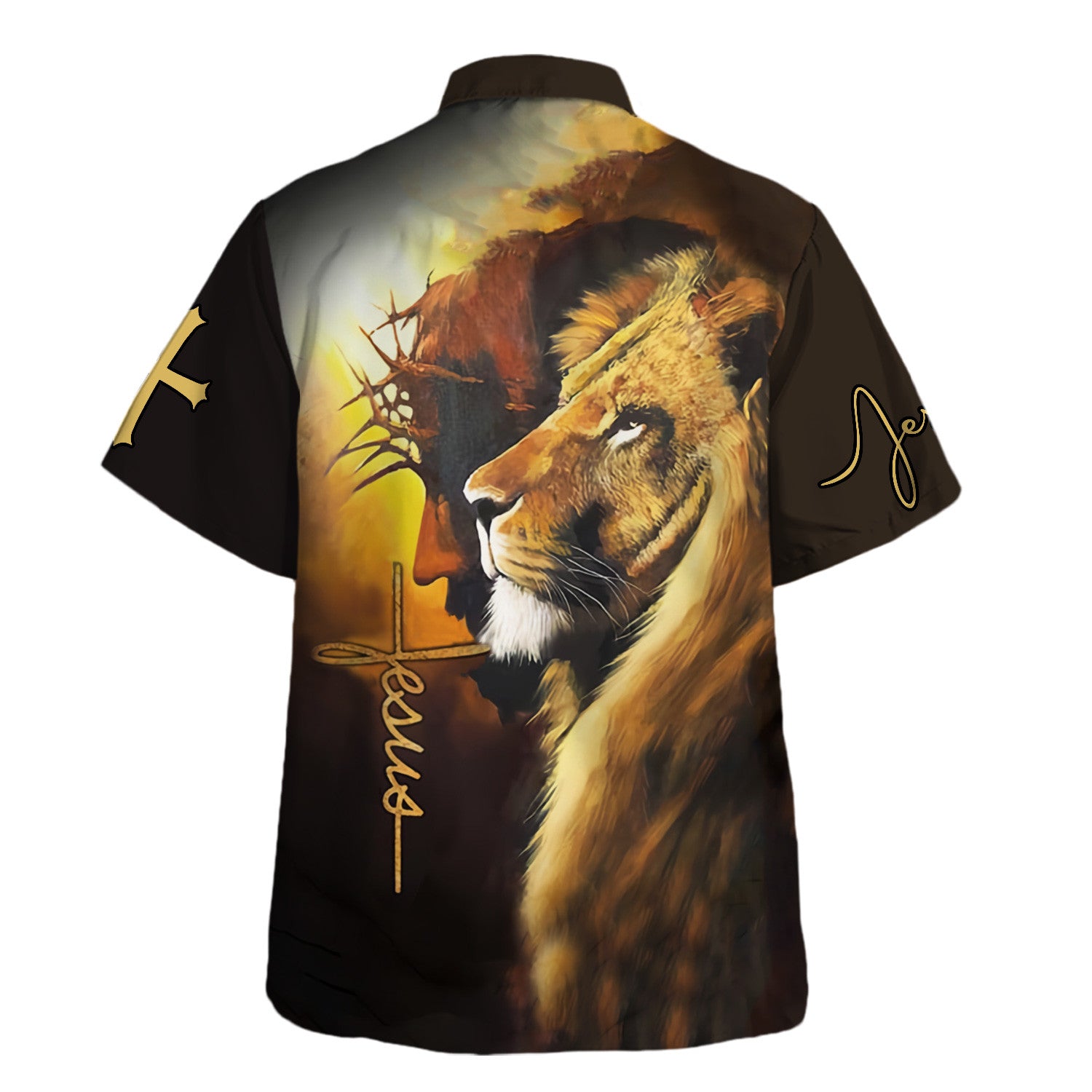 Jesus Christ And Lion Of Judah Hawaiian Shirt For Men and Women - Faith inspired Hawaiian shirt