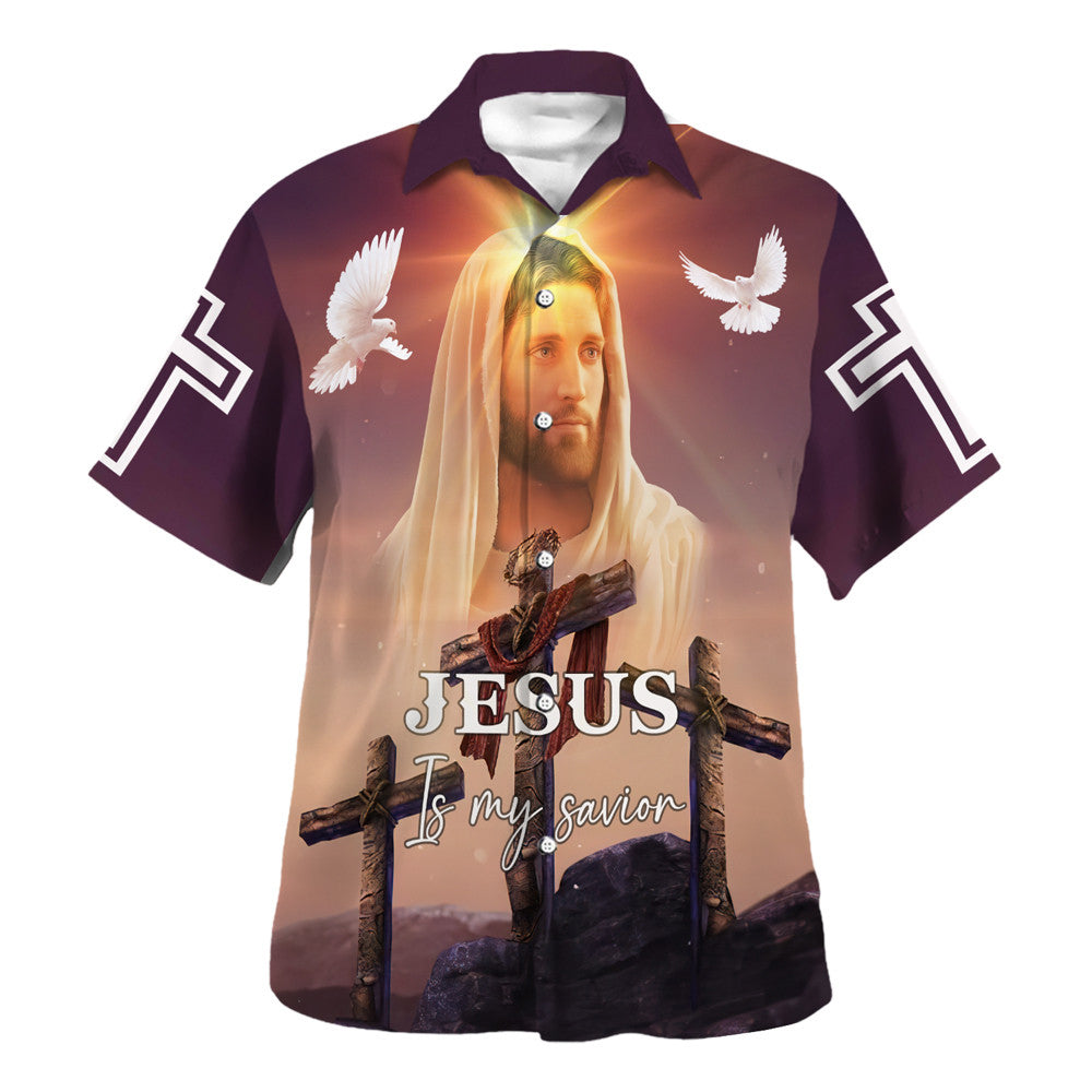Jesus Christ Is My Savior Dove Cross Hawaiian Shirt For Men and Women - Faith inspired Hawaiian shirt