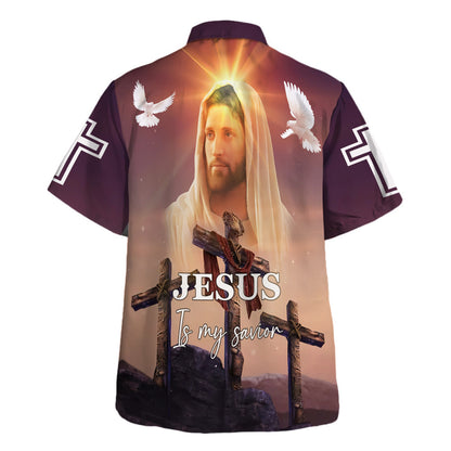Jesus Christ Is My Savior Dove Cross Hawaiian Shirt For Men and Women - Faith inspired Hawaiian shirt