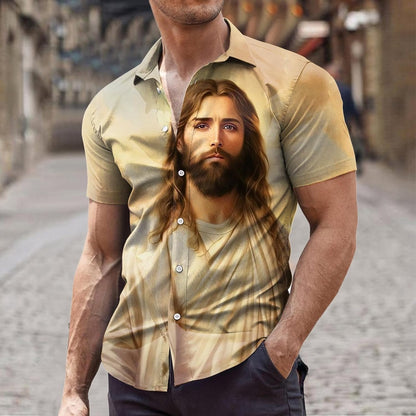 Jesus Christ Portrait Christian Hawaiian Shirt - Hawaiian Beach Shirts for Men Women