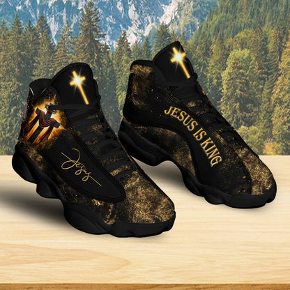 Jesus Cross J13 Shoes - Jesus Is King Sparkle Cross Running Shoes - Jesus Shoes