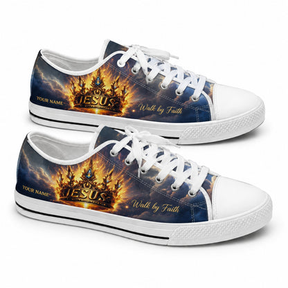 Jesus Crown Design Classic Personalized Low Top Shoes        