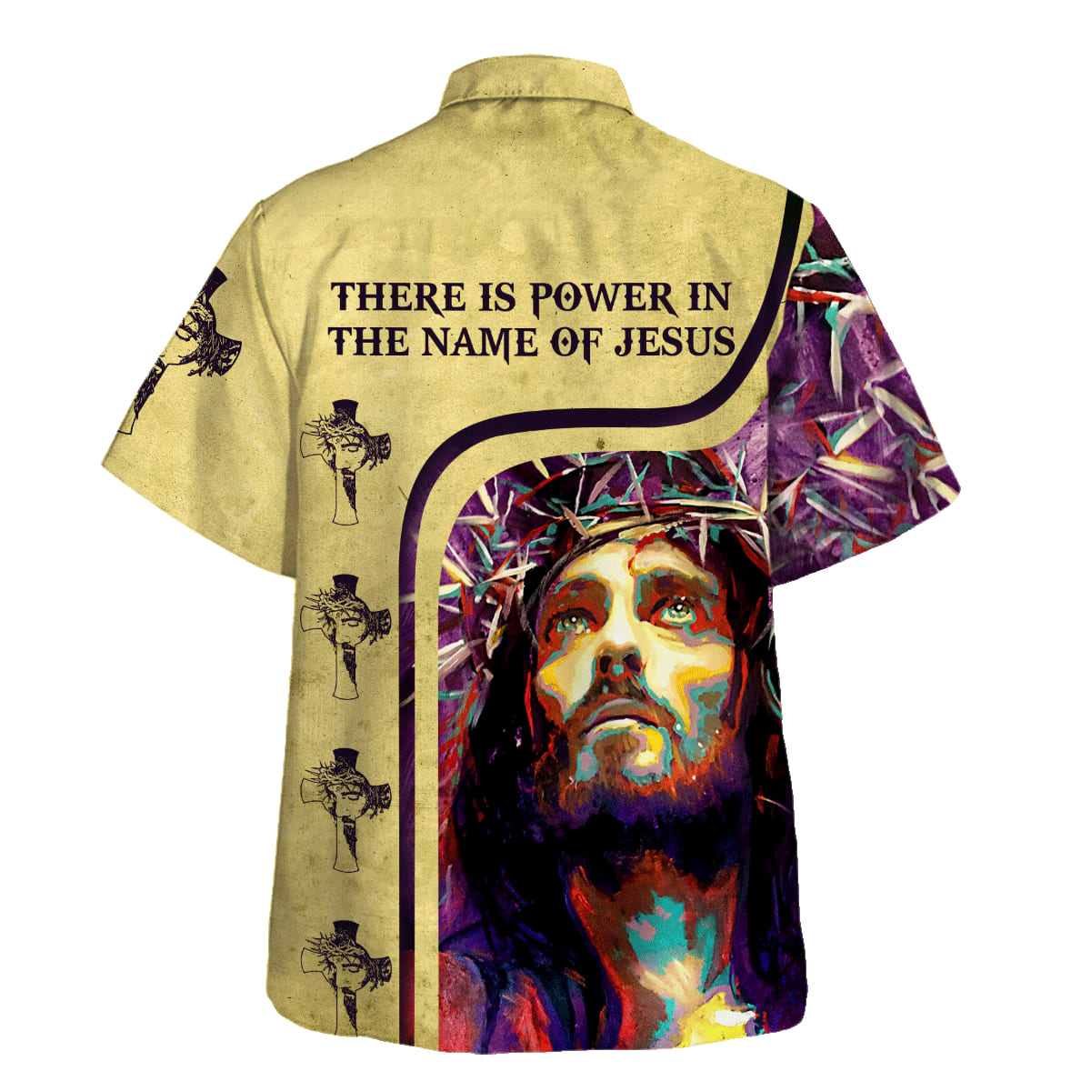 Jesus Crown Of Thorns There Is Power In The Name Of Jesus Hawaiian Shirt For Men and Women - Faith inspired Hawaiian shirt