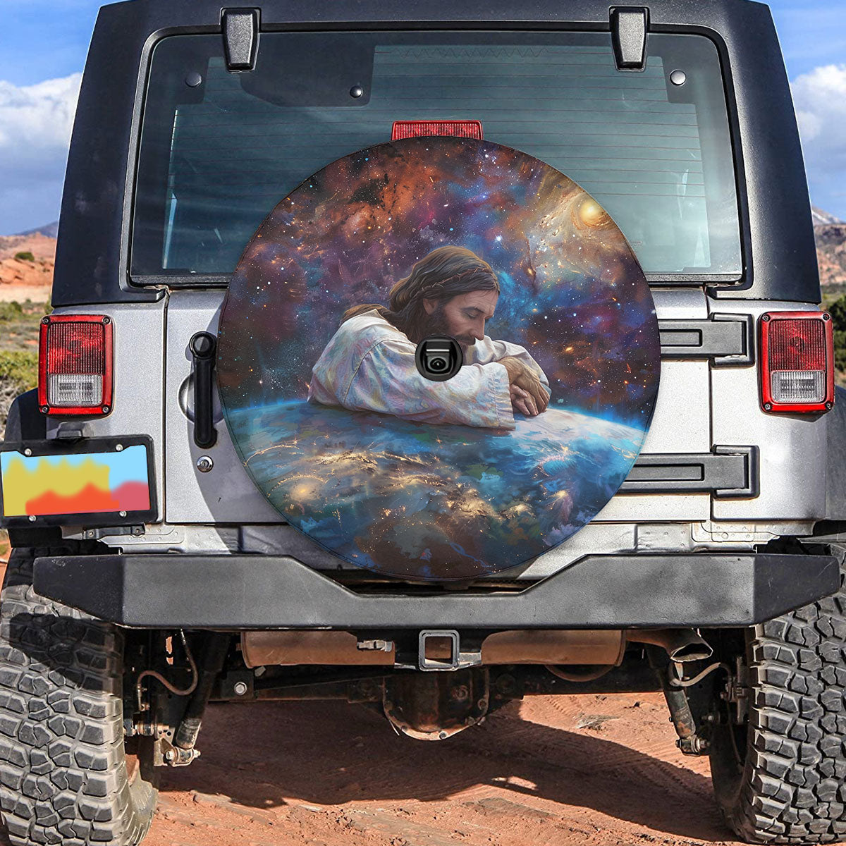 Jesus Earth Spare Tire Cover - Christian Tire Cover