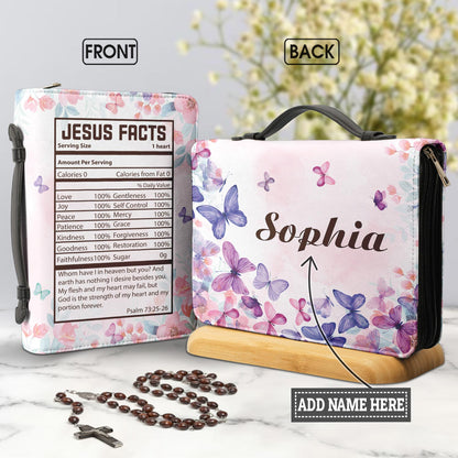 Jesus Facts Butterfly Personalized Bible Cover - Christian Bible Covers For Women