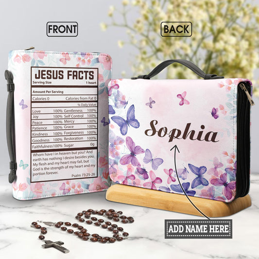 Jesus Facts Butterfly Personalized Bible Cover - Christian Bible Covers For Women
