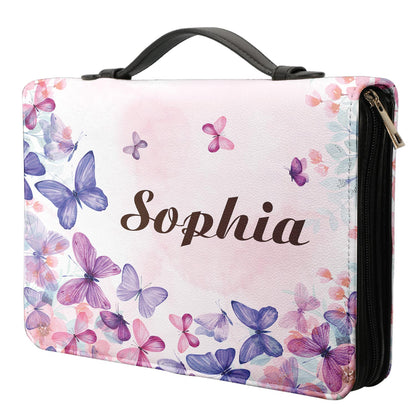 Jesus Facts Butterfly Personalized Bible Cover - Christian Bible Covers For Women