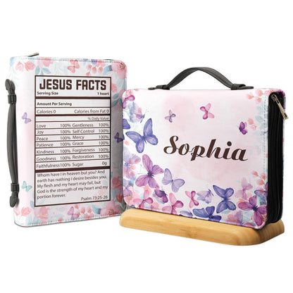 Jesus Facts Butterfly Personalized Bible Cover - Christian Bible Covers For Women