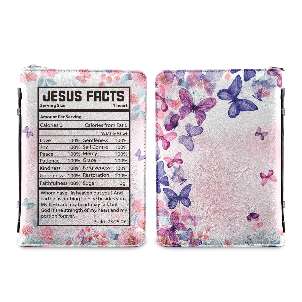 Jesus Facts Butterfly Personalized Bible Cover - Christian Bible Covers For Women
