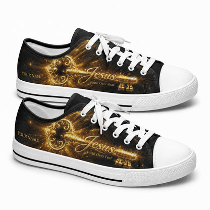 Jesus Faith Over Fear Classic Custom Low Top Shoes      