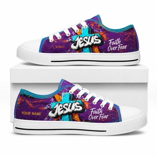 Jesus Faith Sneakers Graphic Low Top Shoes box white      