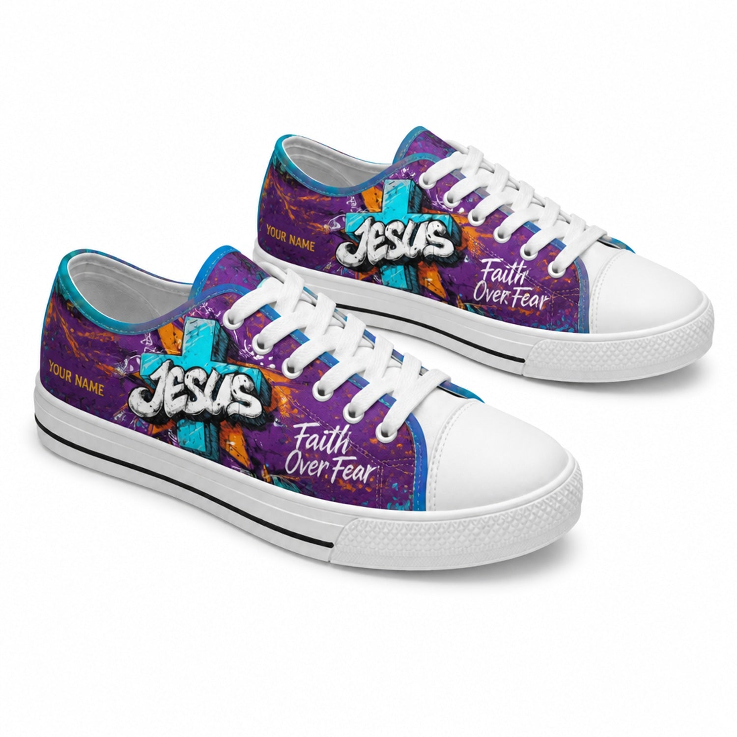 Jesus Faith Sneakers Graphic Low Top Shoes          