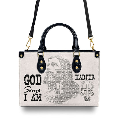 Jesus God Says I Am Personalized Leather Handbag - Jesus Handbag