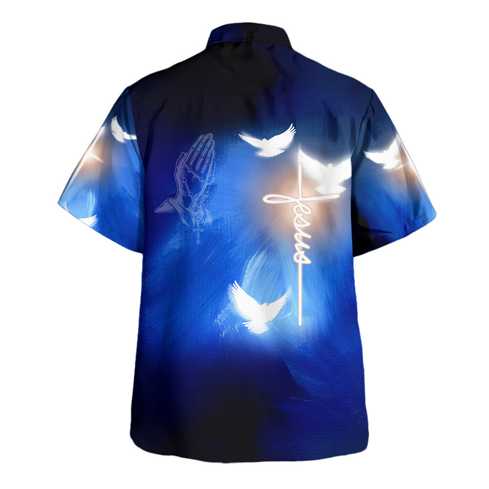 Jesus Hand Pray Dove Hawaiian Shirt For Men and Women - Faith inspired Hawaiian shirt