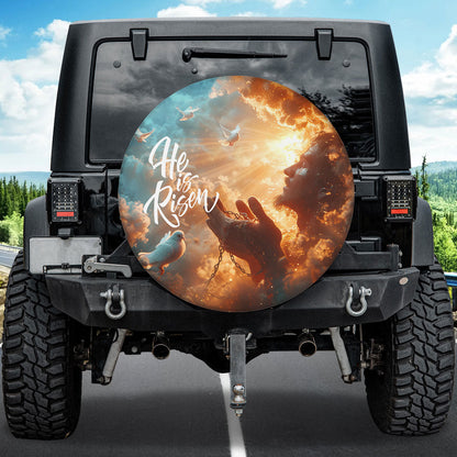 Jesus He Is Risen Spare Tire Cover - Christian Tire Cover