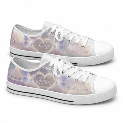Jesus Heart Butterflies Graphic Custom Low Top Shoes        