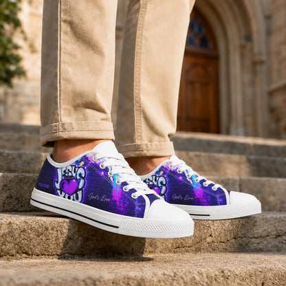Jesus Heart Graffiti Personalized Low Top Shoes Life style      