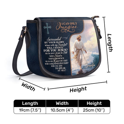 Jesus I Can Only Imagine Personalized Leather Saddle Bag - Christian Women's Handbag Gifts