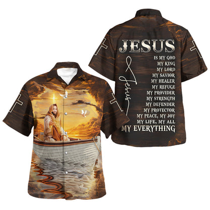 Jesus In The Boat Hawaiian Shirt For Men and Women - Holy family Hawaiian shirt