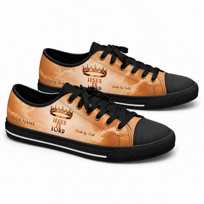 Jesus Is Lord Custom Low Top Canvas Shoes black shoes    